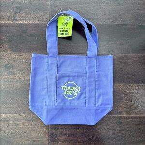 NWT Trader Joe's Purple Canvas Mini Tote Bag